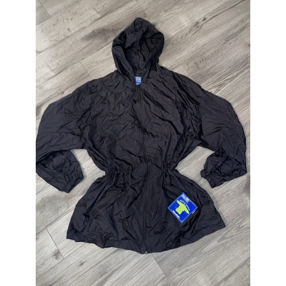 Rain Essentials By Shed Rain Pack N Anorak New Old Stock Black Jacket Size XL